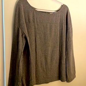 A New Day Grey Long Sleeve Shirt with Button Detail on back